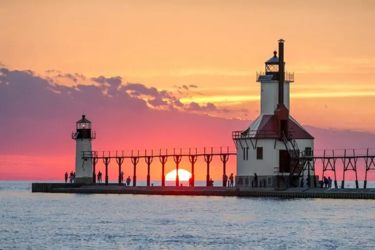 st joseph michigan lighthouse and sunset
