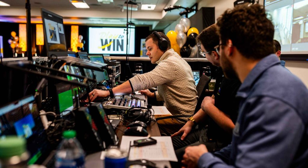 live stream control setup for Whirlpool Global Kickoff event