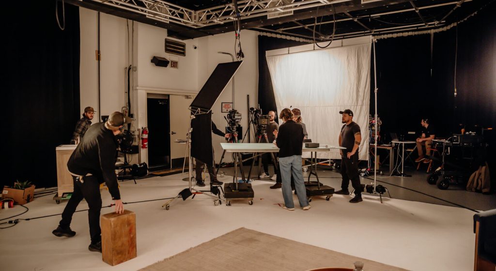 jv studios staff setting up for a video shoot